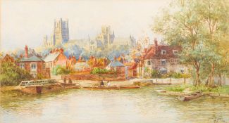 WALTER STUART LLOYD (1845-1959) British (AR) Ely Cathedral Watercolour, signed and dated 1891,