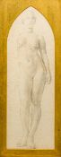 Manner of SIR EDWARD COLEY BURNE-JONES Female Nude Study Pre-Raphaelite pencil sketch. 13.