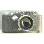 A rare World War II military Leica Leitz model IIIC camera Bearing the Luftwaffe Fleiger number Fl