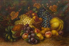 ENGLISH SCHOOL (19th/20th century) Still Life of Fruit Oil on canvas, indistinctly signed, framed.