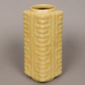 A Chinese pottery Kong vase Of typical form with cream crackle glaze. 22.5 cm high.