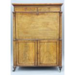A 19th century mahogany library secretaire The rectangular top above the twin frieze drawers over
