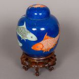 An 18th/19th century Chinese porcelain ginger jar,