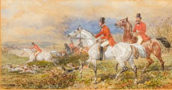 GEORGE FINCH MASON (19th century) British The Meet; and Breaking Cover Watercolours,