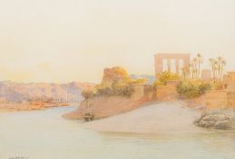 JOHN VARLEY JNR (1850-1933) British The Temple of Isis of Philae Pencil and watercolour,