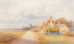 JOHN REGINALD GOODMAN (1870-1962) British (AR) Roydon Village, Norfolk Watercolour, signed,