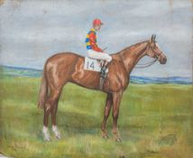 LIONEL HAMILTON-RENWICK (1917-2003) British (AR) Study of a Racehorse, Jockey Up Oil on board,