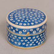 An antique Chinese blue and white porcelain cosmetic pot and cover Of domed circular form,