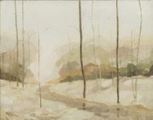 OLIVE WALKER (20th century) British (AR) Winter Landscape Oil on canvas,