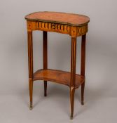 A 19th century Continental inlaid kidney shaped side table The shaped top inlaid with a flowering