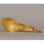 A 19th century North West Pacific Coast Haida or Tlingit Indian mountain goat horn ladle Engraved