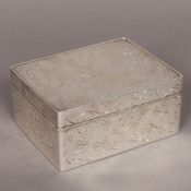 A late 19th/early 20th century Japanese silver box Of rectangular form, with removable lid,