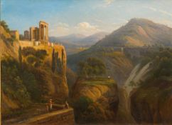 Attributed to FRANZ KNEBEL II (1809-1877) Swiss The Acropolis with the Temple of Vesta and the