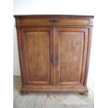 19th C oak side cabinet with single drawer above two panelled cupboard doors with shelved