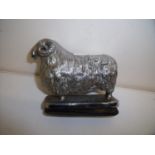 Lejeune chrome plated ram car mascot (early-mid 20th C) impressed on base