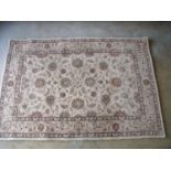 Beige ground oriental style rectangular rug (122cm x 180cm)