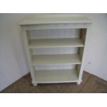 Painted pine three tier open bookcase (width 85cm)