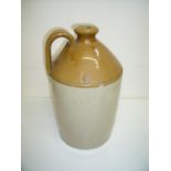 Large stoneware flagon with loop handle and impressed mark for Skey 21 Tamworth (40cm high)