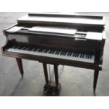 Mahogany cased baby grand piano by Monington & Weston of London