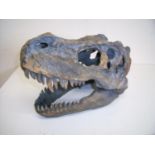 Composite wall mounted figure of a T-rex dinosaur skull