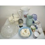 Ringtons tea canister, various part tea services, large jug, cake stand, Radford jug