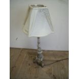 Modern continental 19th C style carved table lamp with shade