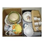 Various assorted ceramics in two boxes including jardinière, Noritake vases etc