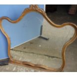 Victorian style beech framed over mantel type mirror (width 95cm)