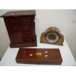19th C mahogany miniature chest of two short above three long drawers on stepped base (35cm x 21cm x