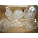 Selection of quality cut glass including vases, dishes etc.