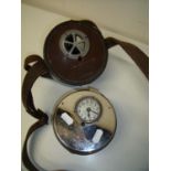 Leather cased 'Day's Watchman's Tell Tale' clock by Thames MNFG. Co. Ltd London No 74602