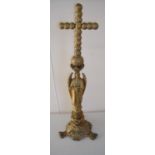 Large gilt bronze evangelical figure of an angel holding a sword on turned base with out splayed