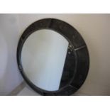 Large modern industrial style bulk head wall mirror (diameter 75cm)