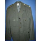 RAF jacket mans bush issue and service dress jacket with white rose epaulette badges (2)