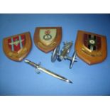 Three regimental wall plaque shields for The Duke of Wellingtons Regiment, The Prince of Wales Own