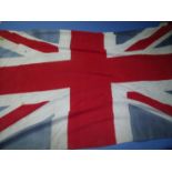 Mid 20th C British flag on pole and another similar (2)