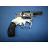 Harrington & Richards .32 rim fire Bulldog Revolver with nickel plated finish, octagonal barrel