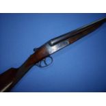 AYA 12 bore side by side ejector shotgun with 28 inch barrels, choke full & 1/2, with 14 3/4 inch