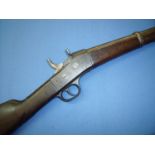 Remington of Illinois N.Y. USA rolling block carbine rifle with 18 1/2 inch barrel with fixed fore