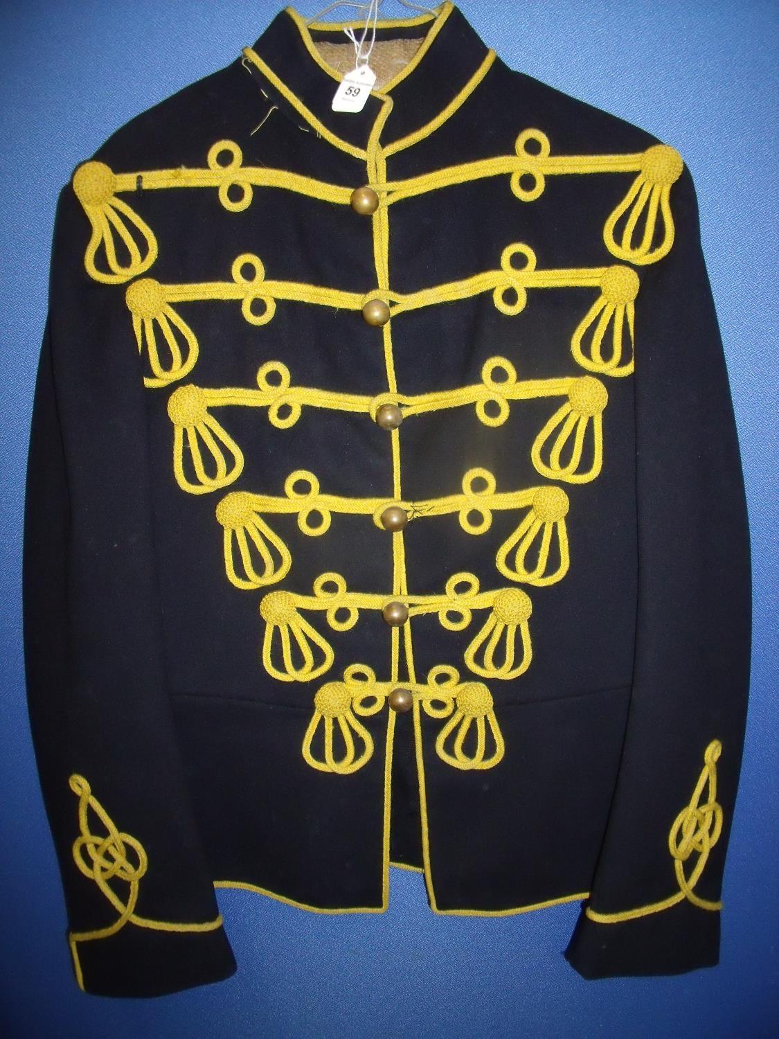 Pre 1914 Yeomanry Hussars tunic with yellow piped facings with a set of pre 1914 dress trousers with