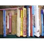 Box of various military related books including Medieval, Battle of Agincourt, War in Britain,