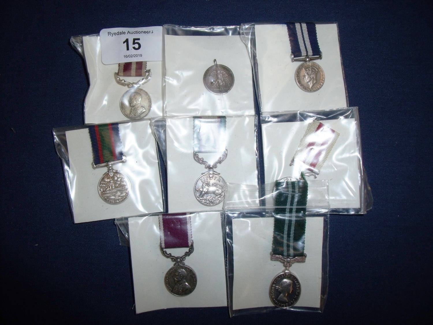 Group of various miniature service medals including George V, George VI, ERII including India,