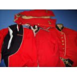 Collection of Victorian and later military mess jackets an waistcoats including a Victorian mess