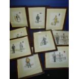 Group of ten framed and mounted St Johns Ambulance related prints by Pete Campper (26cm x 32cm)