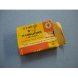 5 rounds of Kynoch 8mm Mannlicher rifle cartridges in original paper carton (section 1 certificate