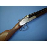 Cased 12 bore Silver Kestrel side lock ejector with 27 inch barrels, 14 1/2 inch straight through