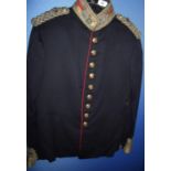 Victorian Lieutenant Colonel Artillery officers tunic with braid work epaulettes and collar dogs