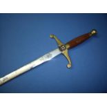 City of York Presentation Sword Commemorating 1900 years AD 71-1971, the brass cross piece with