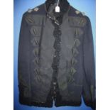 Victorian officers frock jacket with wool cuffs, collar and border trim, with epaulettes for a