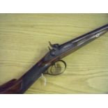 John Manton 20 bore bar action percussion sporting double barrelled gun, circa 1805 converted from